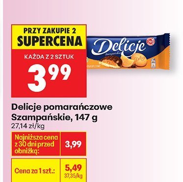 Ciastka Delicje pomarańczowe Szampańskie promocja w Biedronka