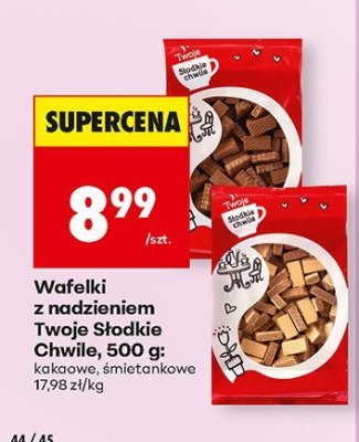 Wafelki z nadzieniem Twoja Słodkie Chwile kakaowe 500g promocja w Biedronka