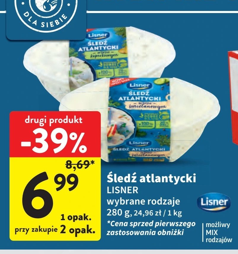 Filety śledziowe w sosie koperkowym Lisner promocja