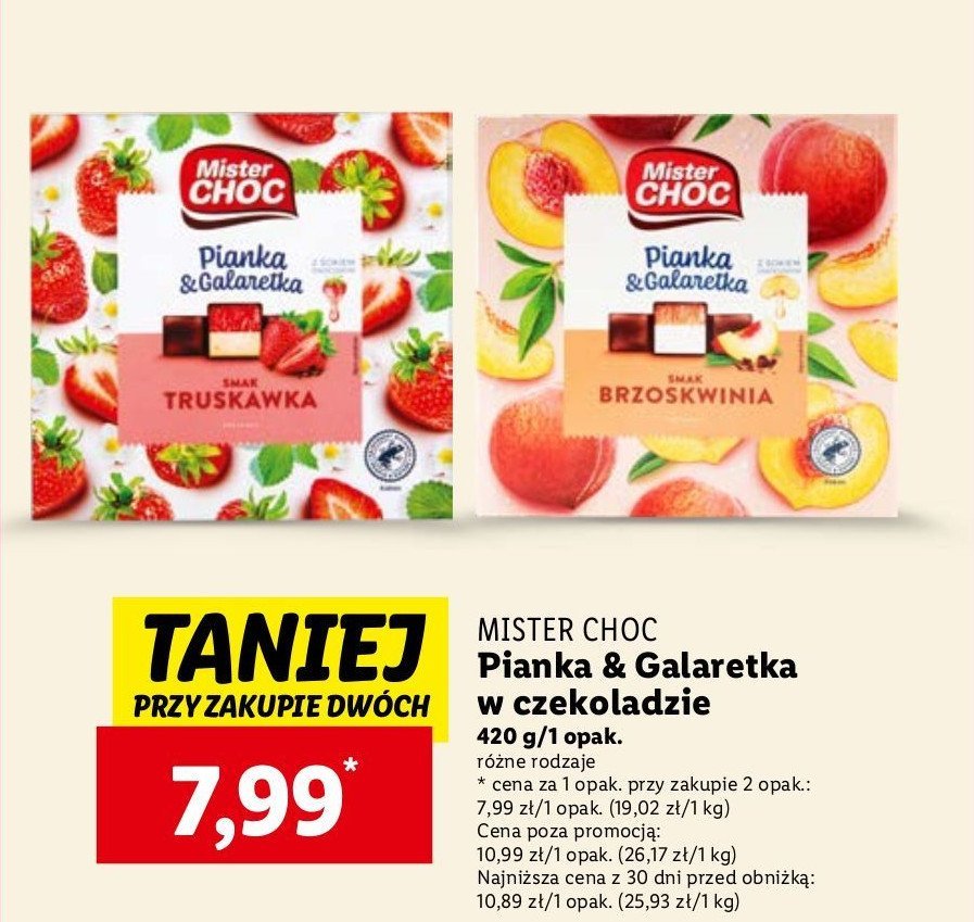 Pianka & galaretka brzoskwinia Mister choc promocja