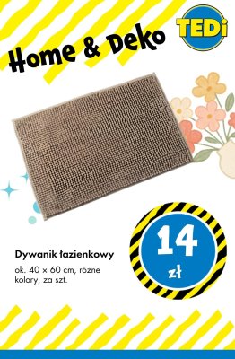 Dywanik łazienkowy ok. 40 × 60 cm, różne kolory promocja w Tedi