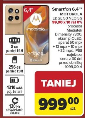 Smartfon 6,4" Edge 50 Neo 5G promocja w Carrefour