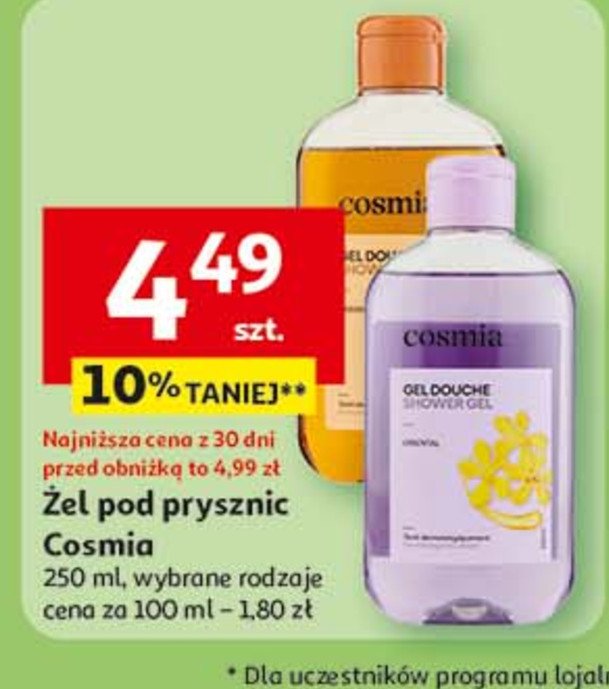 Żel pod prysznic caramel Cosmia promocja w Auchan