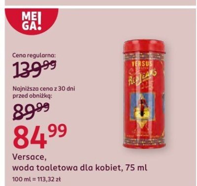 Woda toaletowa dla kobiet Versace promocja w Rossmann