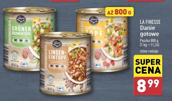 Zupa z kiełbasą i ziemniakami La finesse promocja w Aldi