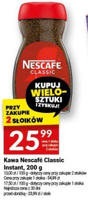 Kawa Nescafé Classic Instant promocja w Twój Market