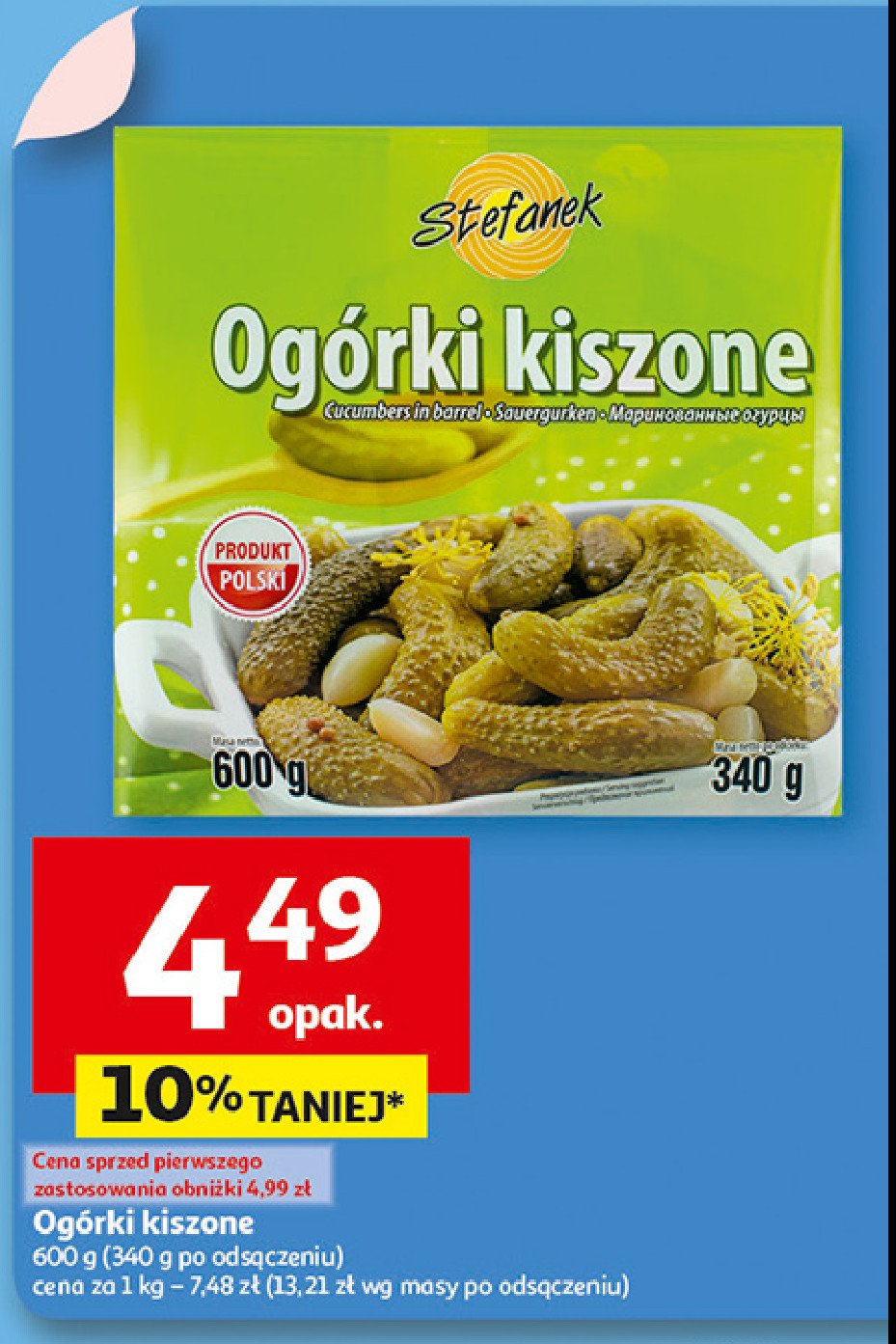 Ogorki kiszone Stefanek promocja w Auchan
