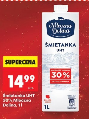 Śmietanka UHT 30% promocja w Biedronka