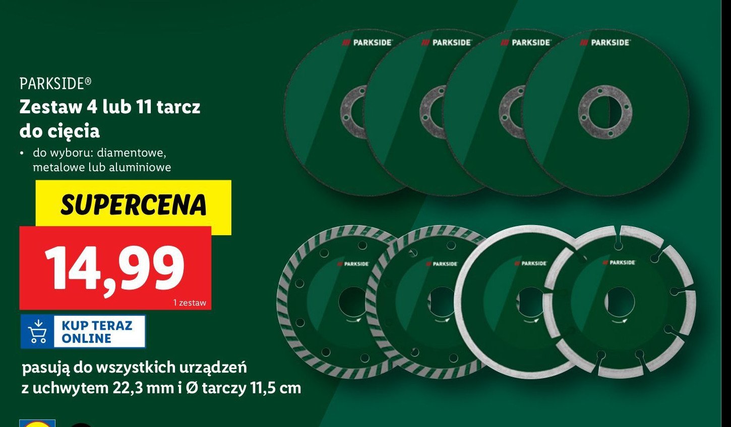 Tarcze diamentowe Parkside promocja w Lidl