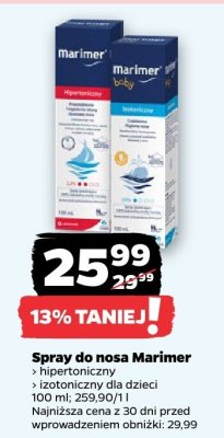 Spray do nosa Marimer hipertoniczny promocja w Netto