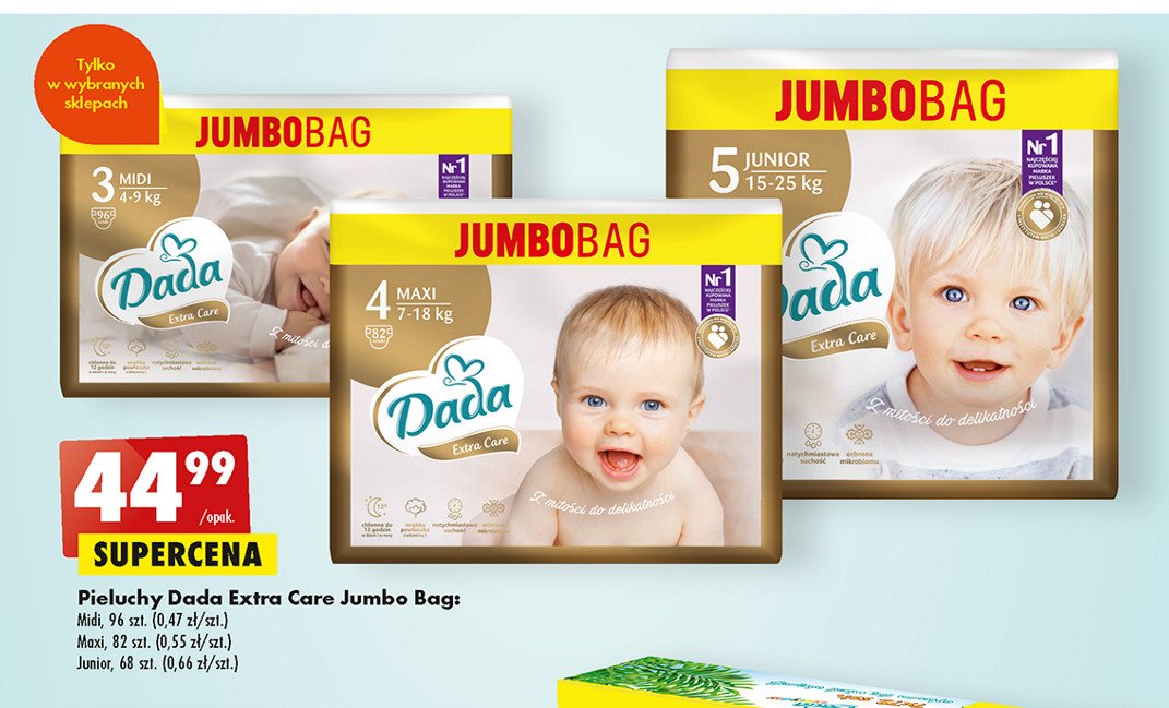 Pieluchy junior Dada promocja