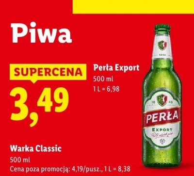 Piwo Warka Classic 500 ml promocja w Lidl