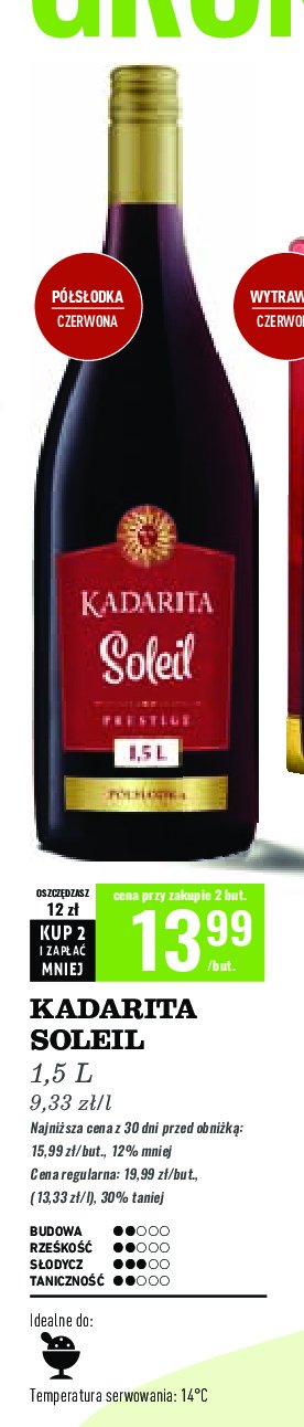 Wino KADARITA SOLEIL PRESTIGE promocja