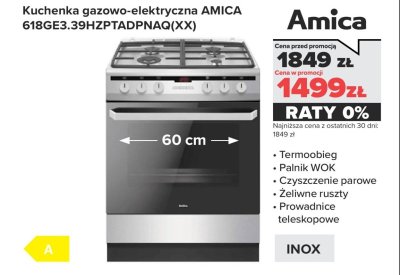 Kuchenka gazowo-elektryczna 618GE3.39HZPTADPNAQ(XX) promocja w NEONET