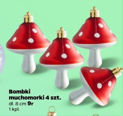 Bombki muchomorki 4 szt. promocja w Netto