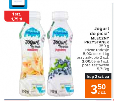 Jogurt pitny waniliowy Mleczny przystanek promocja