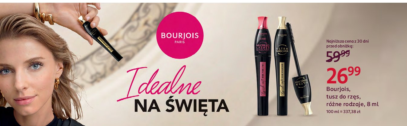 Tusz do rzęs ultra black Bourjois twist up the volume promocja w Rossmann