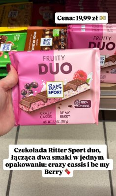 Czekolada Ritter Sport Fruity Duo Crazy Cassis Be My Berry 218g promocja w Intermarche