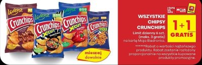 Chipsy Crunchips wszystkie rodzaje 1+1 GRATIS promocja w Biedronka