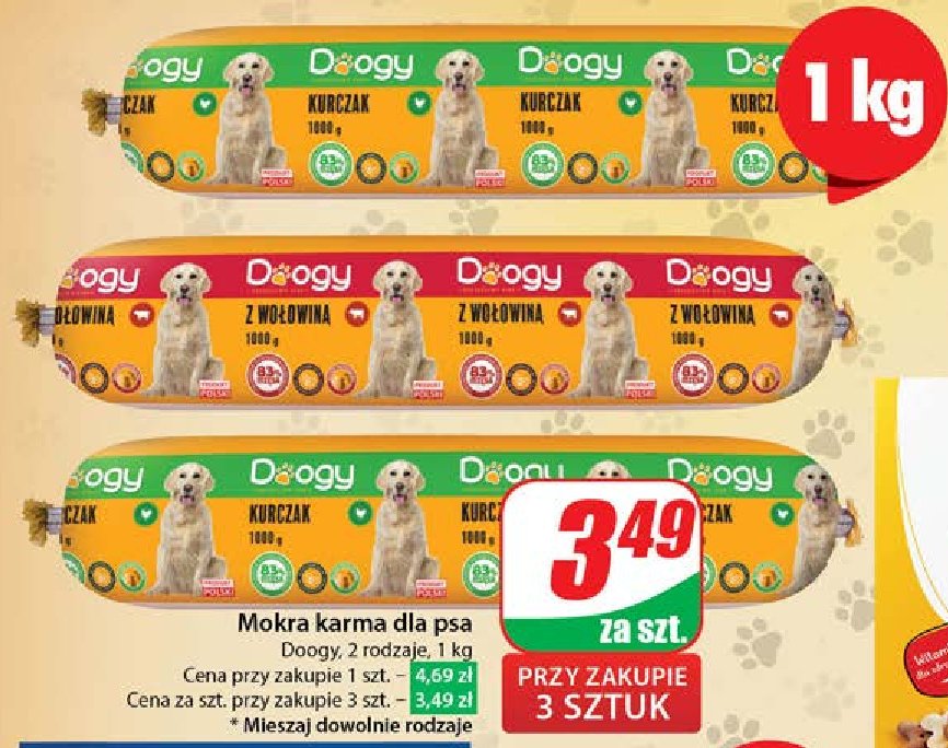 Karma dla psa z kurczakiem Doogy promocja