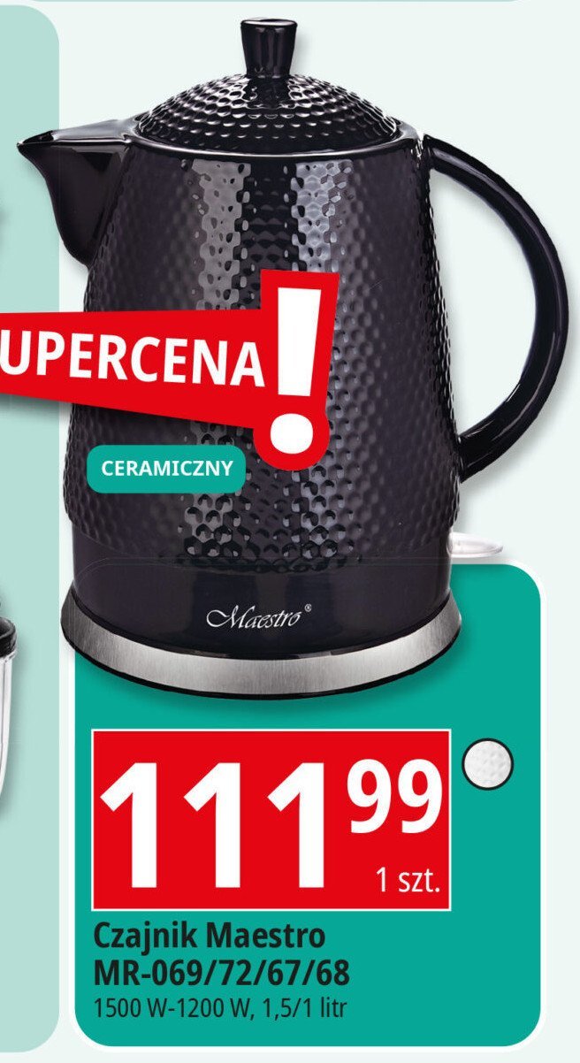 Czajnik spl-mr 067 elektryczny ceramiczny 1,5 l Maestro promocja