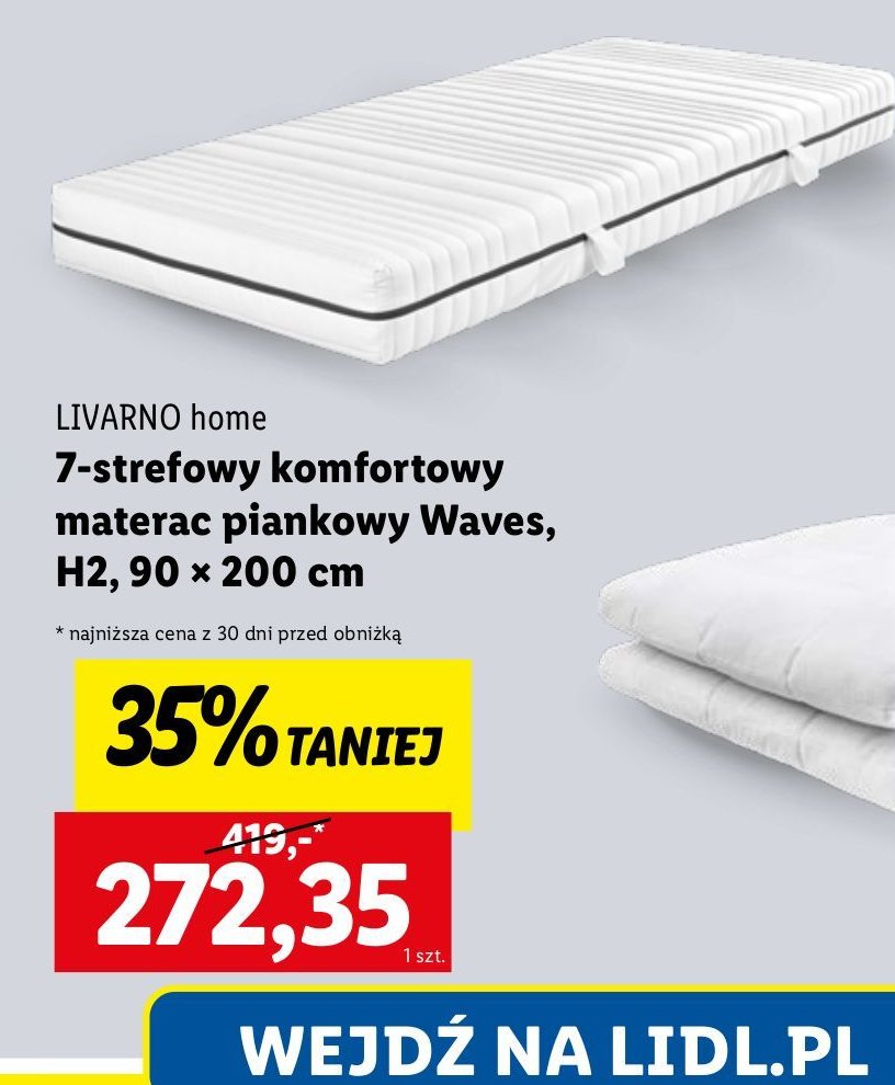 Materac 7-strefowy 90 x 200 cm LIVARNO HOME promocja w Lidl
