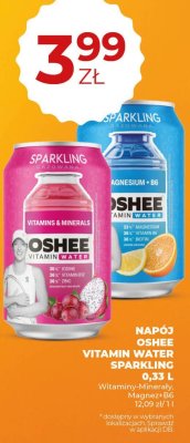 Napój Oshee Vitamin Water Sparkling 0,33 l promocja w Duży Ben