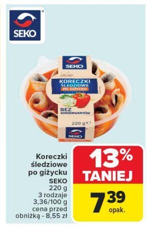 Koreczki śledziowe po giżycku Seko promocja w Carrefour