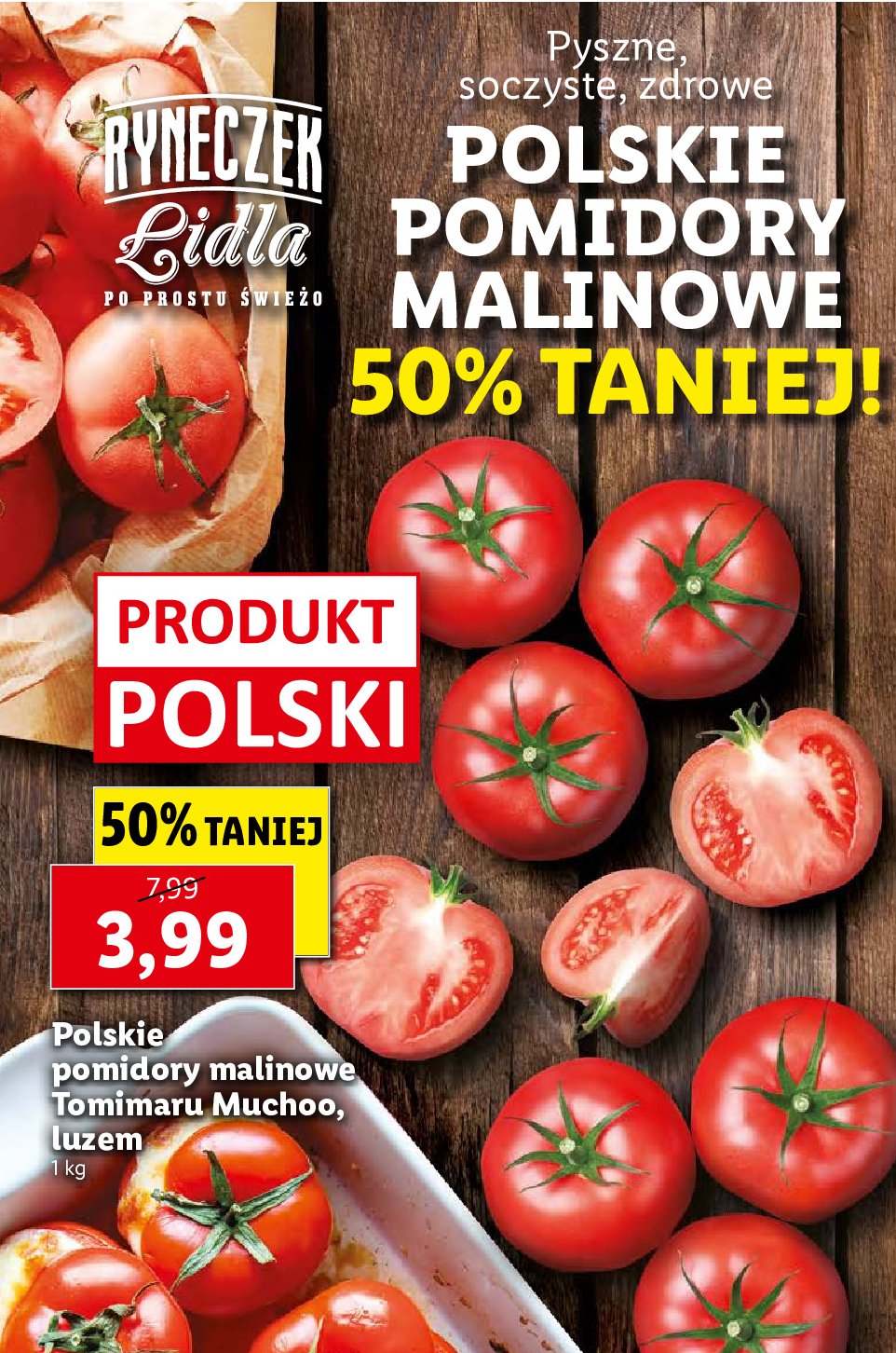 Pomidory malinowe Ryneczek lidla promocja
