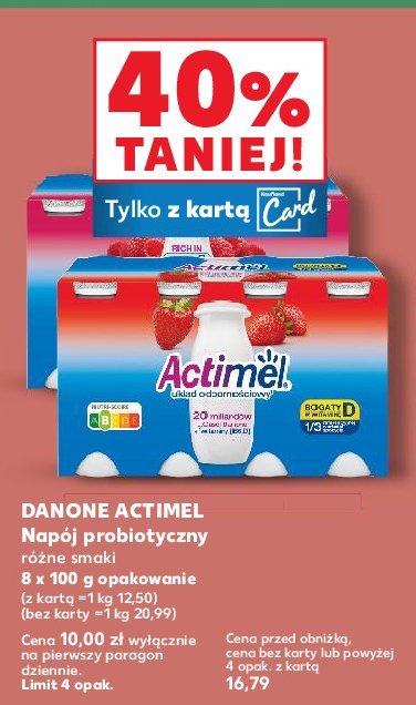 Jogurt malina Actimel promocja w Kaufland
