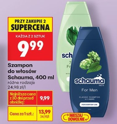 Szampon do włosów Schauma, 400 ml, różne rodzaje promocja w Biedronka