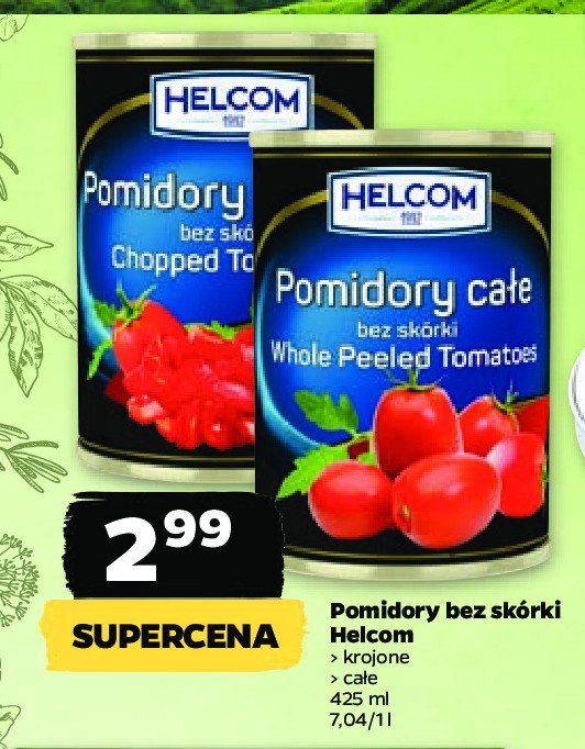 Pomidory całe bez skórki Helcom promocja