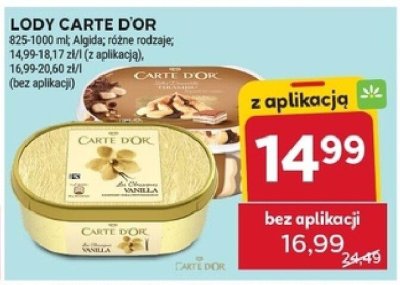 Lody Carte Dor Algida różne rodzaje promocja w Stokrotka