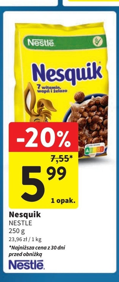 Płatki śniadaniowe Nesquik promocja