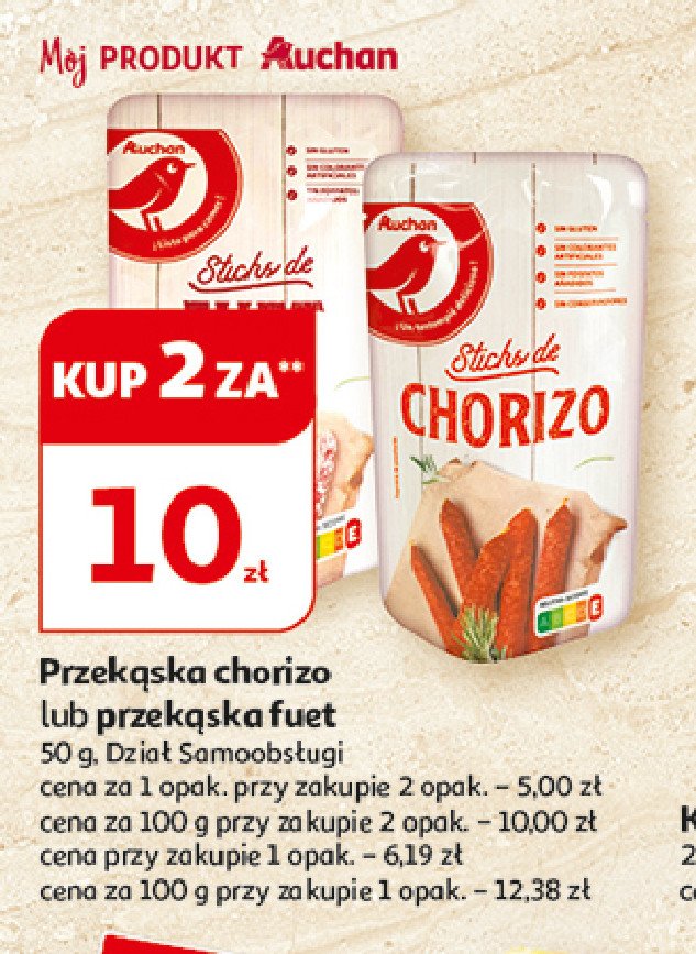 Mini kiełbaski fuet dojrzewające Auchan promocja