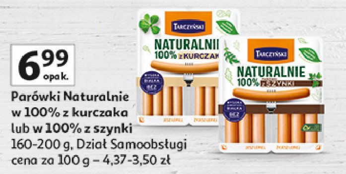 Parówki z kurczaka Tarczyński naturalnie promocja w Auchan