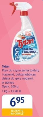 Płyn do czyszczenia toalety Tytan Płyn do czyszczenia toalety i łazienki, bakteriobójczy, działa do góry nogami, w sprayu promocja w Drogerie DM