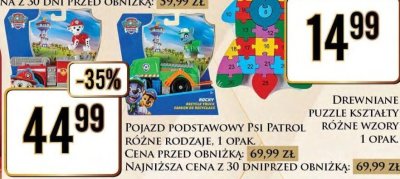 Drewniane puzzle kształty różne wzory 1 opak. promocja w Dino