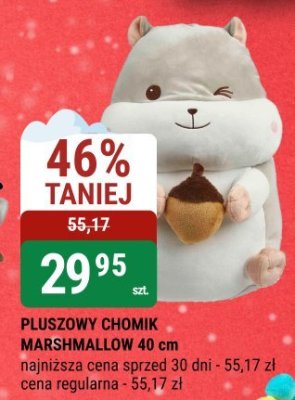 Pluszowy chomik Marshmallow 40 cm promocja w bi1