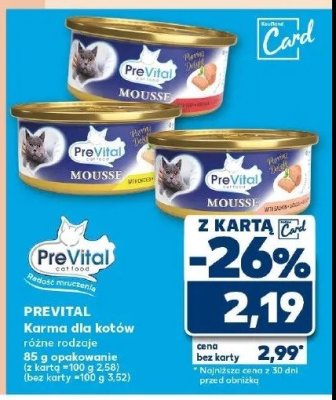 Karma dla kota z kurczakiem Prevital promocja