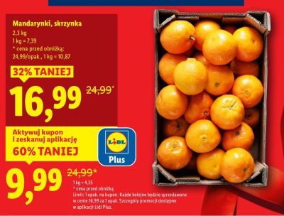 Mandarynki, skrzynka promocja w Lidl