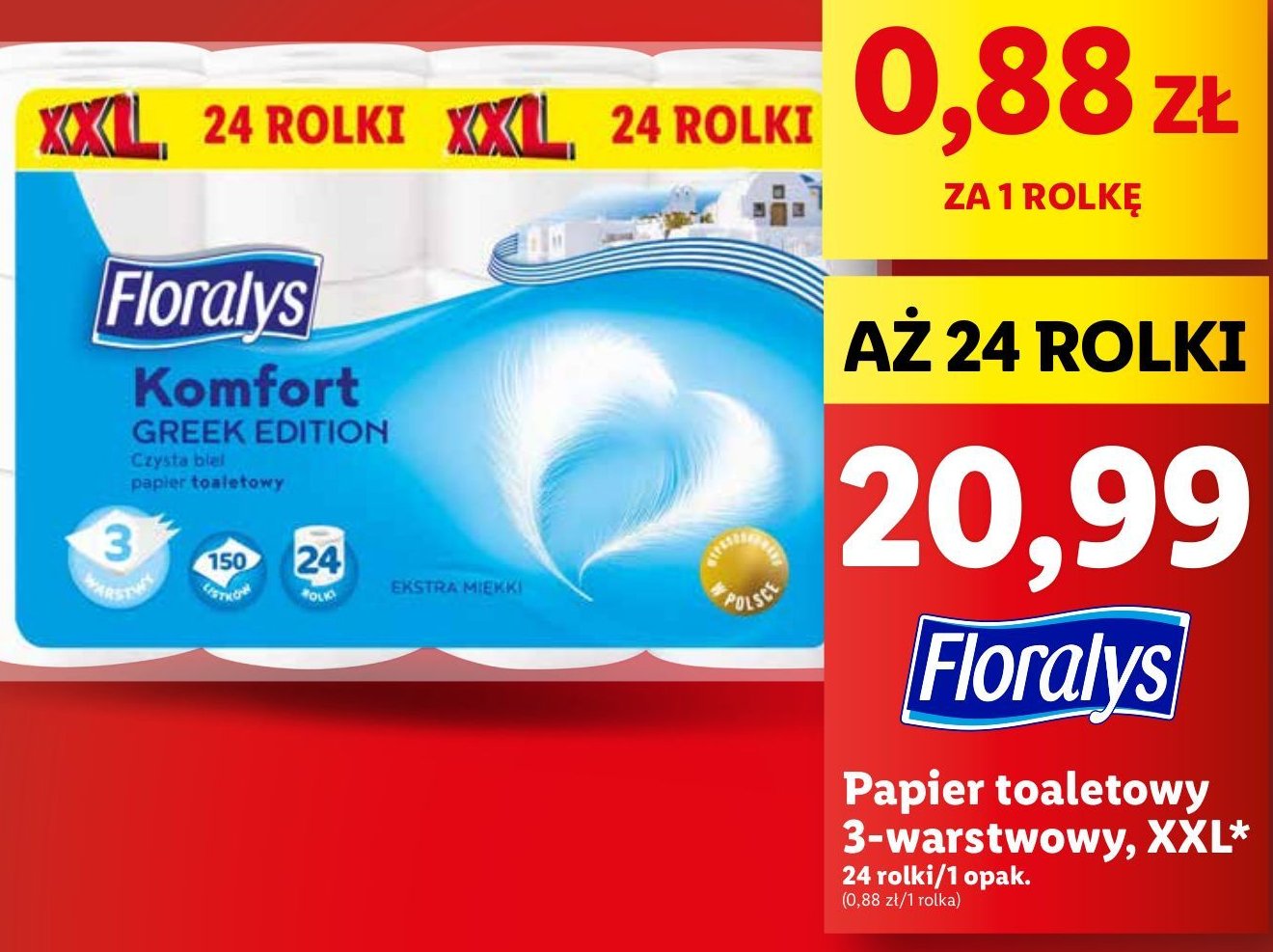 Papier toaletowy komfort greek edition Floralys promocja