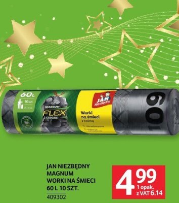 Worki na śmieci Jan Niezbędny Magnum 60l 10szt promocja w Selgros