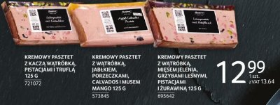 Kremowy pasztet z kaczą wątróbką, pistacjami i truflą 125 g promocja w Selgros