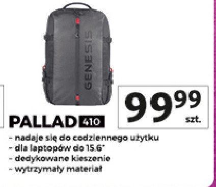 Plecak gamingowy pallad 410 Genesis promocja