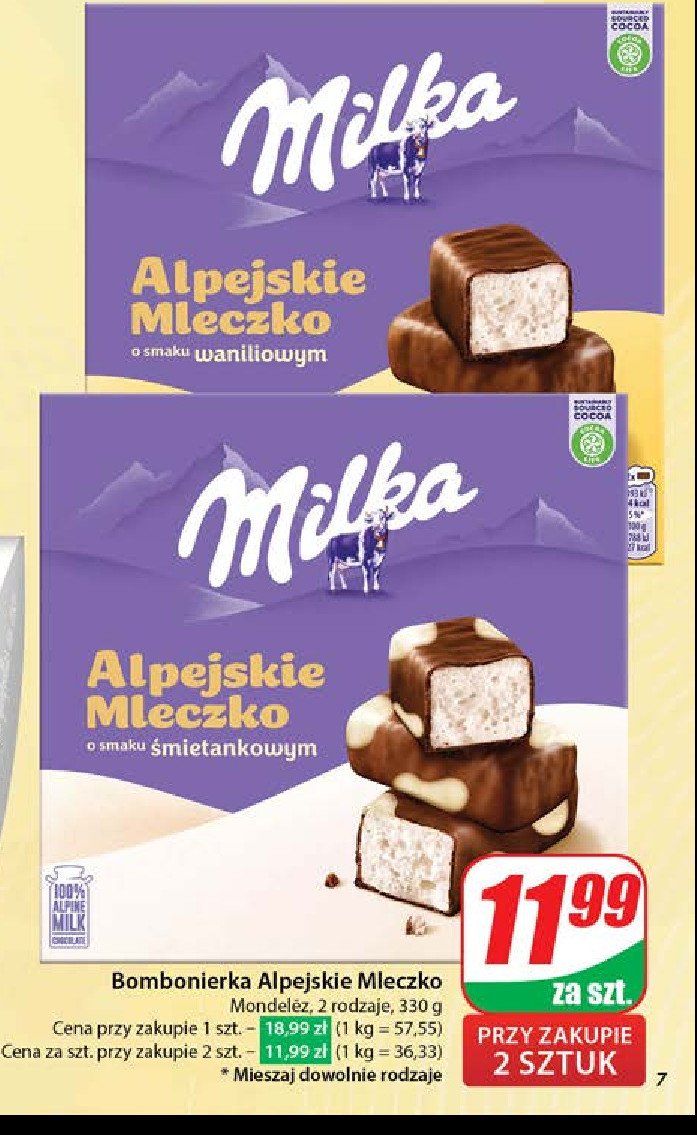 Czekoladki happy cows Milka alpejskie mleczko promocja