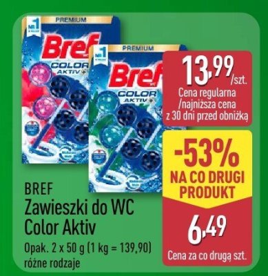Zawieszki do WC BREF Color Aktiv promocja w Aldi