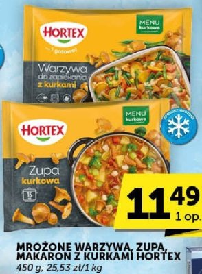 Mrożone warzywa, zupa, makaron z kurkami Hortex promocja w Euro Sklep