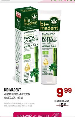 Pasta do zębów konopna łagodząca BIO MADENT promocja w Drogerie Natura