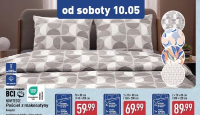 Komplet pościeli z makosatyny z bawełny bio 200 x 220 cm + 2x 70 x 80 cm Novitesse promocja